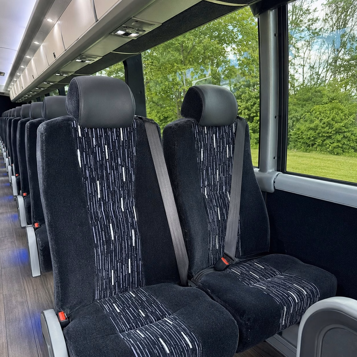 56 passenger charter bus inside